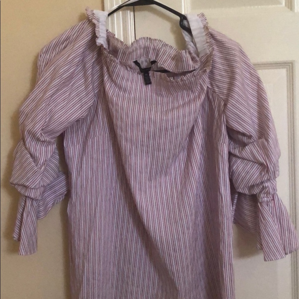 Off the shoulder striped blouse